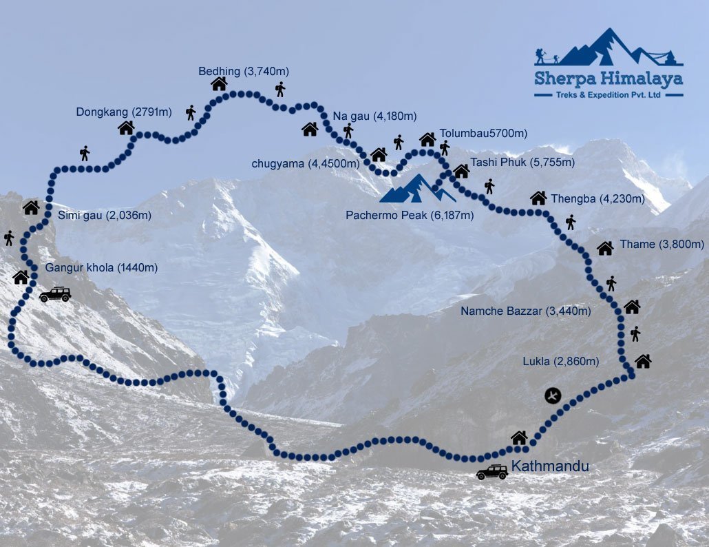 Pachermo Peak Climbing(6187m)- Easy Climb in Rolwaling Region
